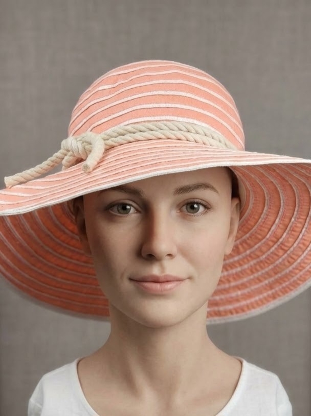 Wide Brim Hat - Peach